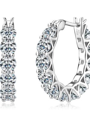 Elegant Moissanite Hoop Huggie Earrings