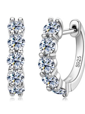 Elegant Moissanite Clip Hoops